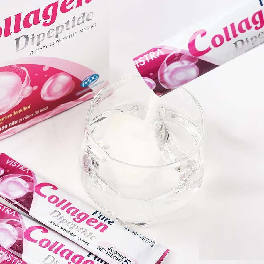 משלוח של 5000 מג 'על ידי DHL Havilah Vistra Collagen Dipeptide 10 שקיות/קופסא הפחיתו קמטים לחות נעורים קור זוהר סט 6 יח' על ידי BeautyGoodShop [קבלו בחינם מתנות יופי]